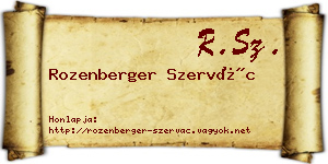 Rozenberger Szervác névjegykártya